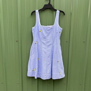 Women’s Sleeveless Cotton Mini Dress with Embroidery, Size S
